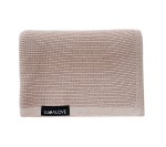 Lekki dzianinowy kocyk - mgiełka karmel