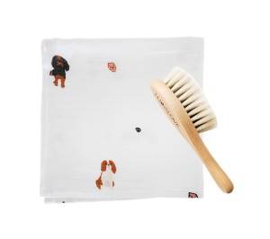 Miękka szczotka z wł. koziego z myjką - pieski, cavaliery