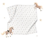 Otulacz muślinowy 100x100cm - konie