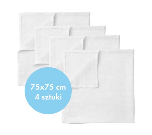 Zestaw dużych pieluch tetrowych - 75x75 cm ,4 sztuki