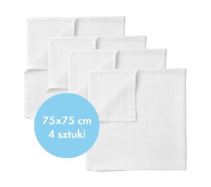 Zestaw dużych pieluch tetrowych - 80x60 cm ,4 sztuki