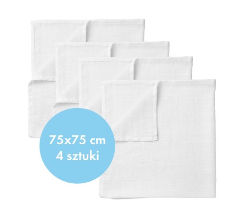 Zestaw dużych pieluch tetrowych - 80x60 cm ,4 sztuki