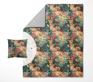 Zestaw koco-kołdra z wypełnieniem 150x190 cm + poszewka na jasiek - Rajskie Ptaki