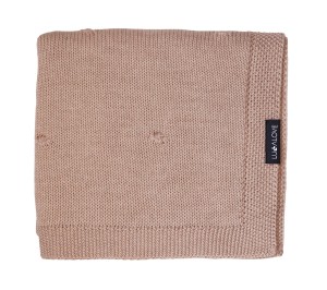 Kocyk z 100% wełny merino dla niemowląt 80×100 cm – karmel |  Premium, splot popcorn
