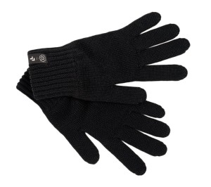 Rękawiczki merino - czerń, 100% wełna merino