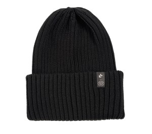 Czapka merino - czerń, 100% wełna merino