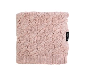 Kocyk z wełny merino - pudrowy róż, kolekcja PREMIUM