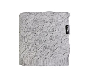 Kocyk z wełny merino - szary, kolekcja PREMIUM