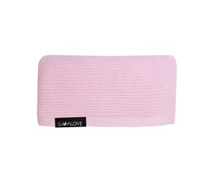 Lekki dzianinowy kocyk - mgiełka róż