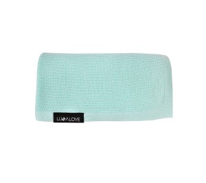 Lekki dzianinowy kocyk - mgiełka mięta