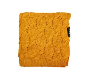 Kocyk z wełny merino - mango, kolekcja PREMIUM