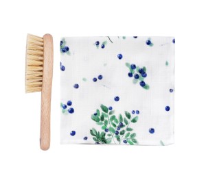 Szczotka na ciemieniuchę z myjką - jagódki