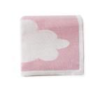 Bambusowy kocyk całoroczny - chmurki różowe