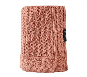 Kocyk merino PREMIUM - ciasteczko terracotta